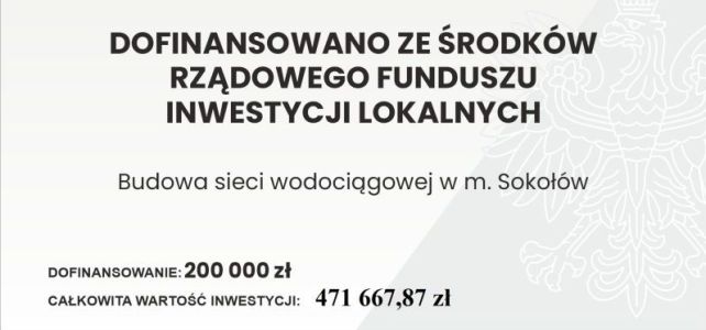 Budowa sieci wodociągowej w m. Sokołów
